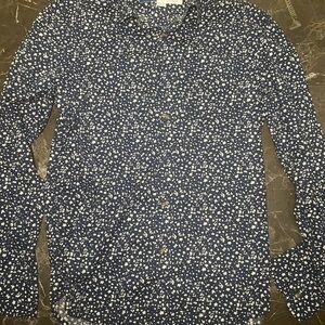 Old Navy Navy Blue Floral Button Down Shirt